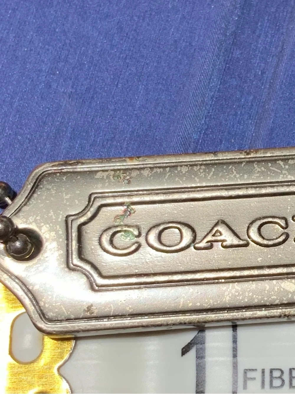 COACH GUNMETAL SILVER METAL CHARM KEY FOB 1.75″ Bag Charm